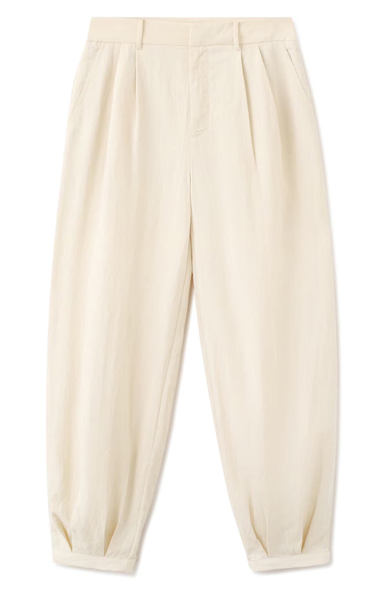 MANGO Featuring Hailey Bieber Pleated Balloon Pants, Alternate, color,