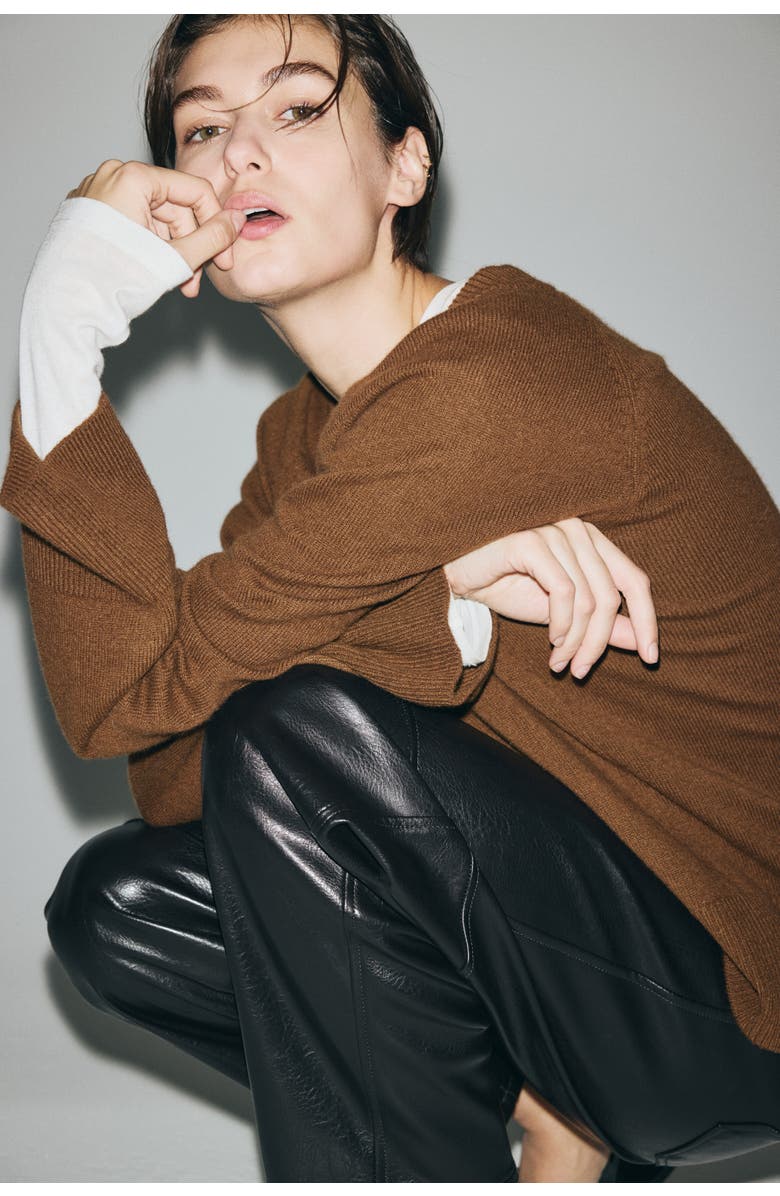 H&M Oversized Wool Jumper, Alternate, color, Brown