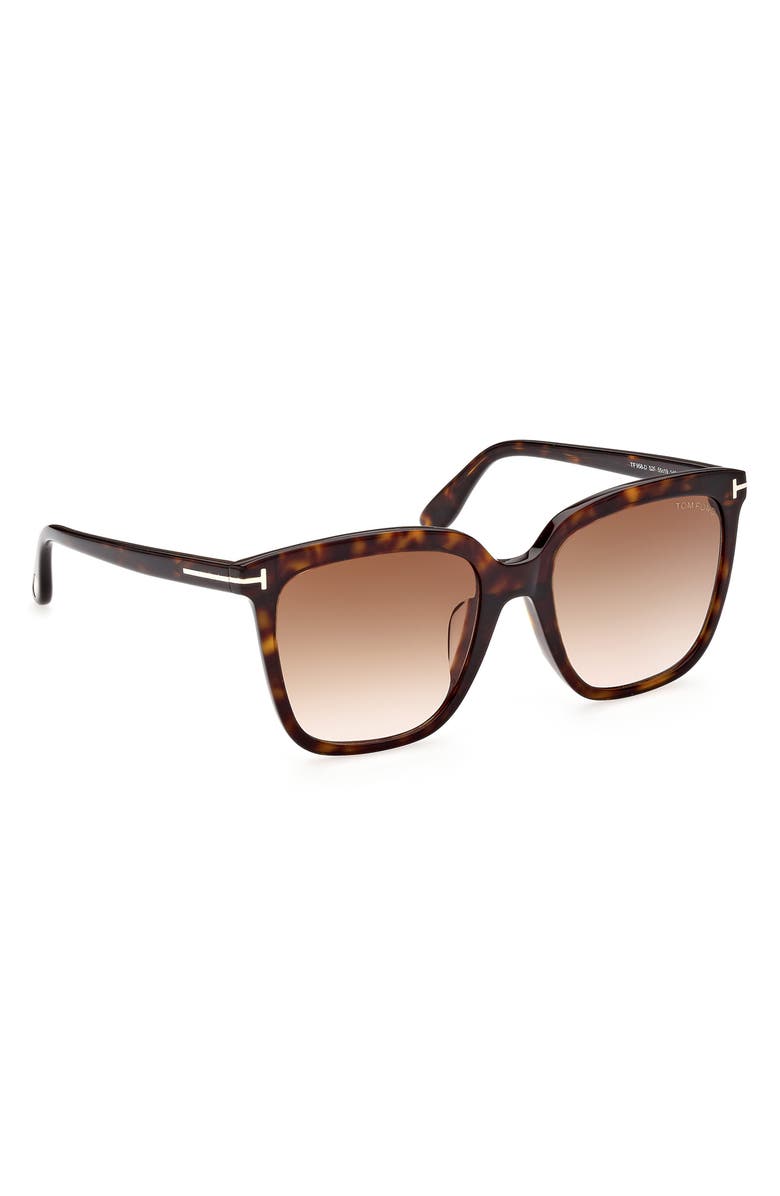 TOM FORD 55mm Butterfly Sunglasses, Alternate, color, Dark Havana / Gradient Brown
