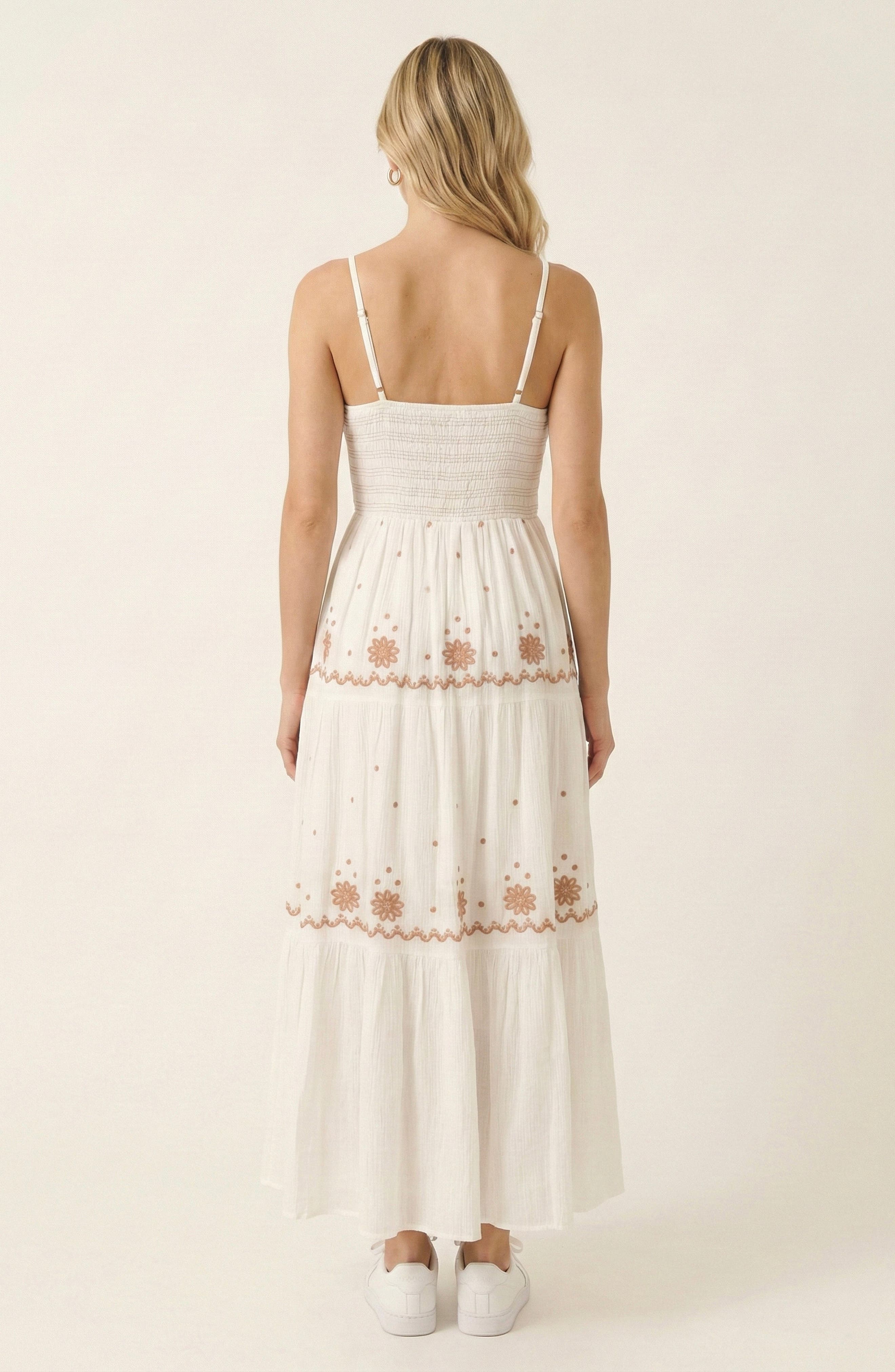 Embroidered Tiered Maxi Dress - image 2
