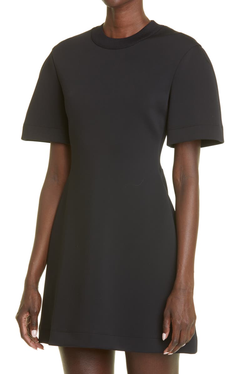 McQueen Alexander McQueen Compact Scuba Crepe Crewneck Minidress, Alternate, color, 