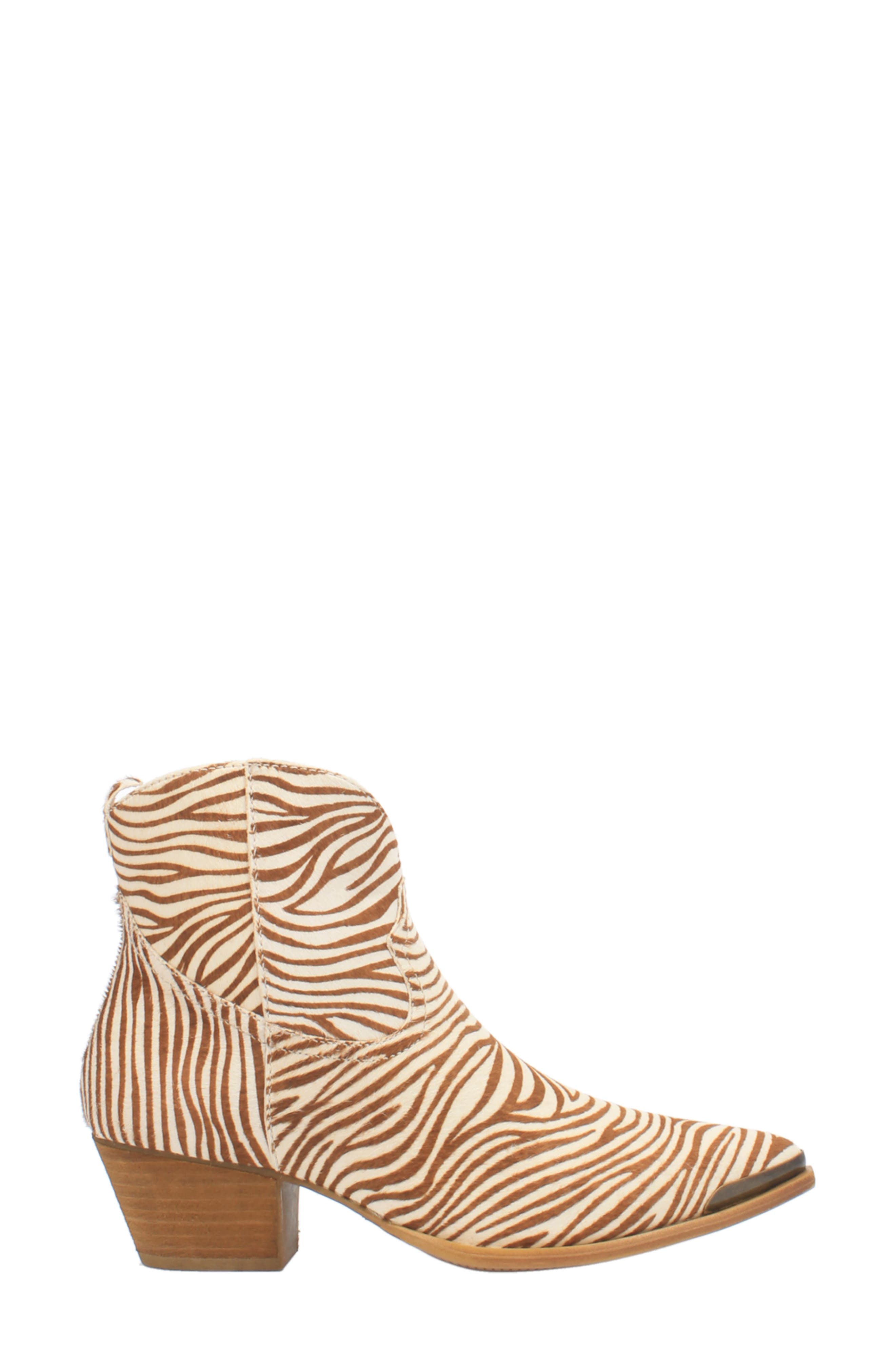 Hairy Up Genuine Calf Hair Western Boot, Alternate, color, TAN ZEBRA PRINT CALF HAIR