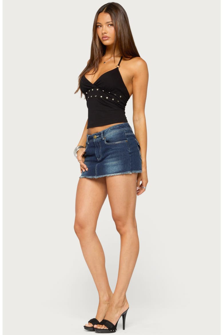 Kairy Studded Halter Top, Alternate, color, BLACK