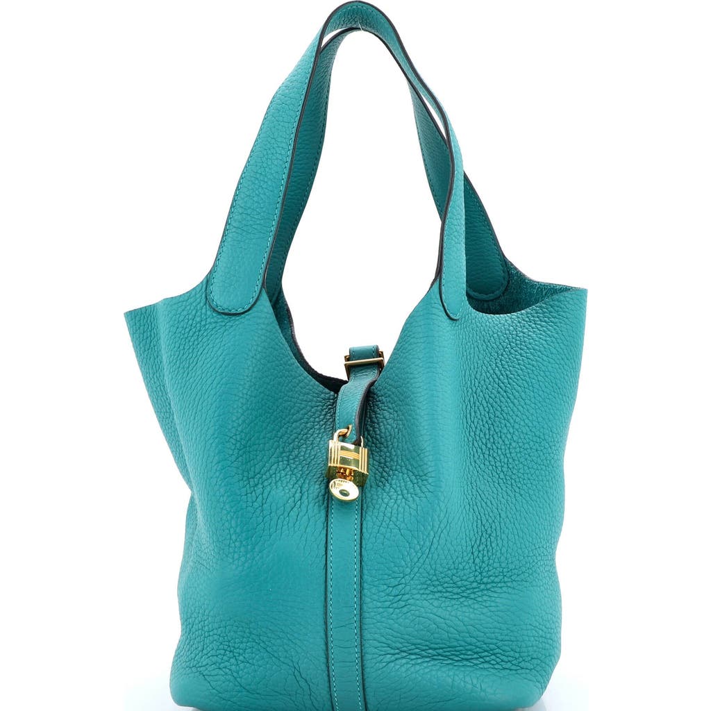 Pre-owned Hermes Hermes Picotin Lock Bag Clemence Mm In Blue