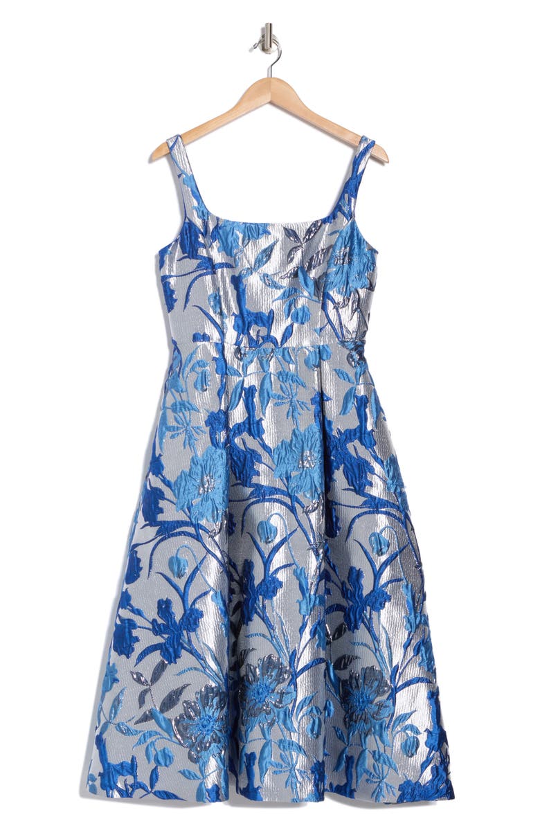 Donna Ricco Floral Jacquard Fit & Flare Midi Dress, Alternate, color,