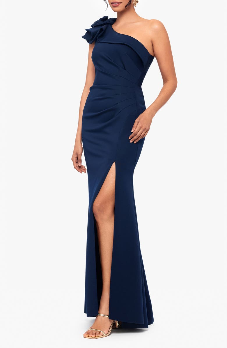 Xscape Evenings Bow One-Shoulder Gown, Alternate, color,