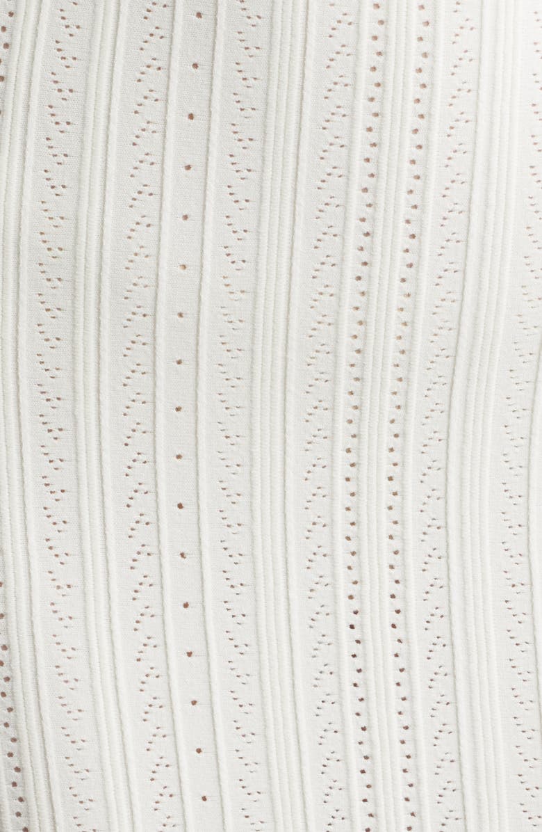 LoveShackFancy Tayleen Pointelle Knit Midi Dress, Alternate, color, White Tea