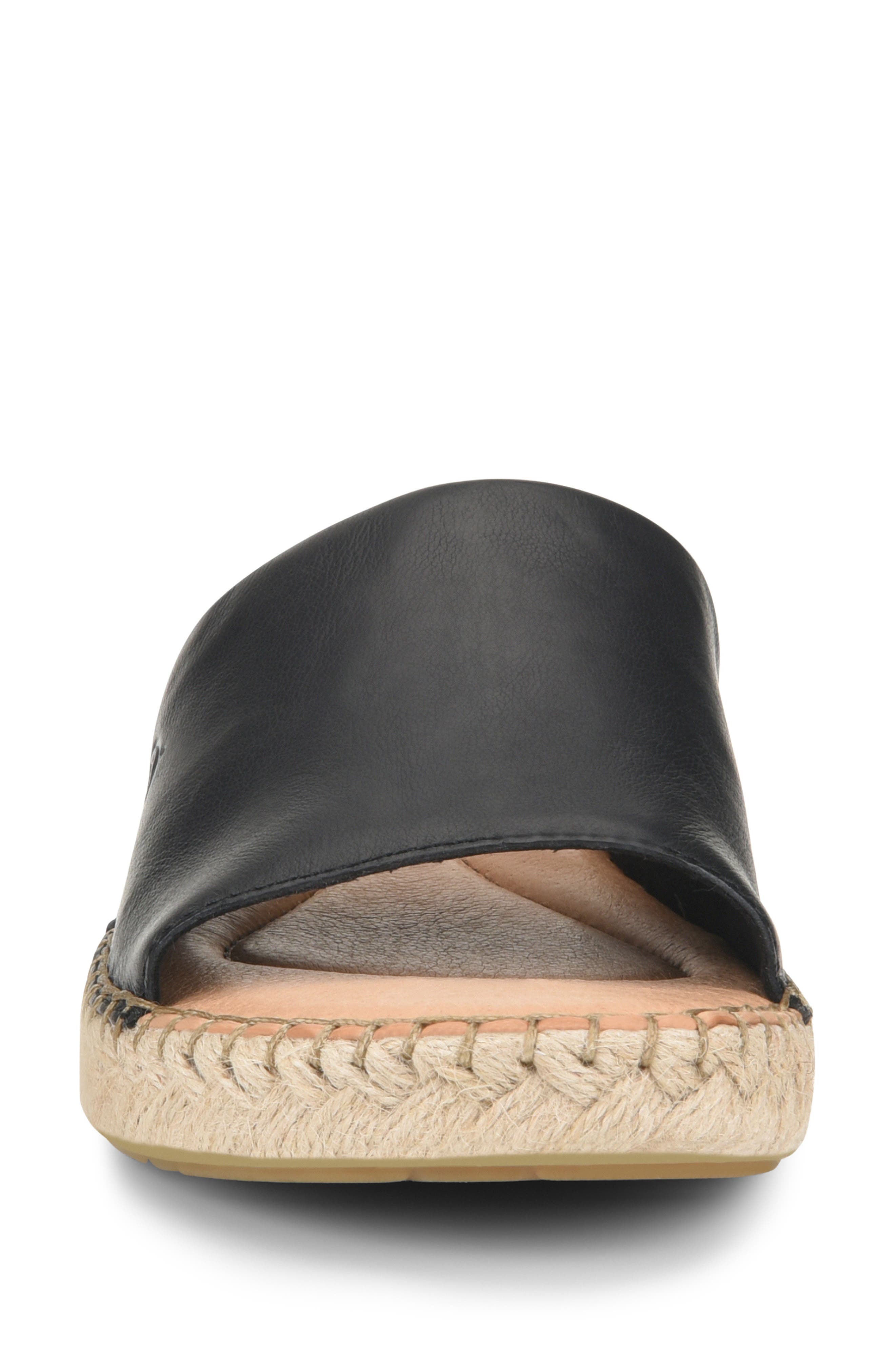 San Benito Espadrille Slide Sandal, Alternate, color, BLACK LEATHER