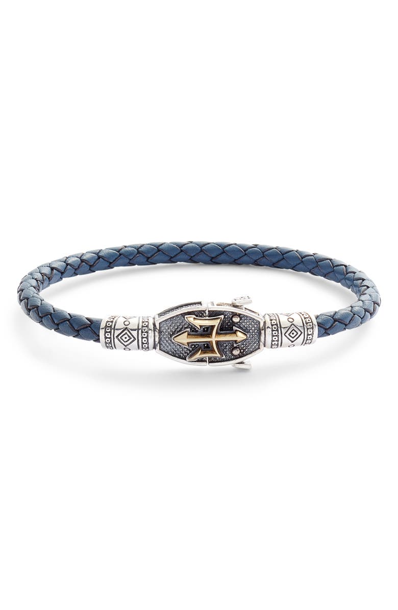 Konstantino Men's Perseus Braided Leather Bracelet, Main, color, 