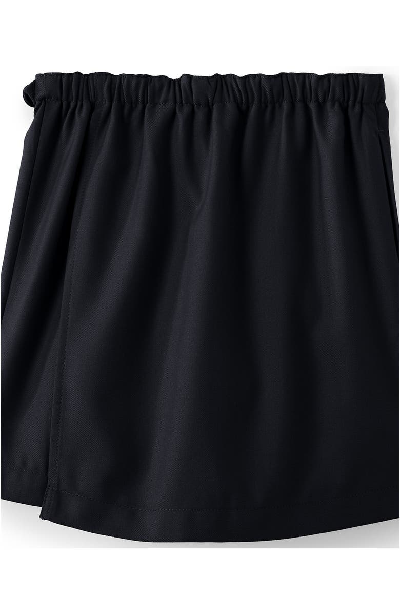 Lands' End Solid A Line Tab Skort Top of Knee, Alternate, color, Black