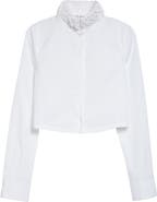 Alaïa Twisted Detail Crop Poplin Shirt