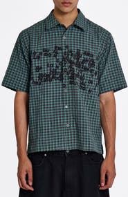 JADED LONDON Check Oversize Cotton Button-Up Shirt