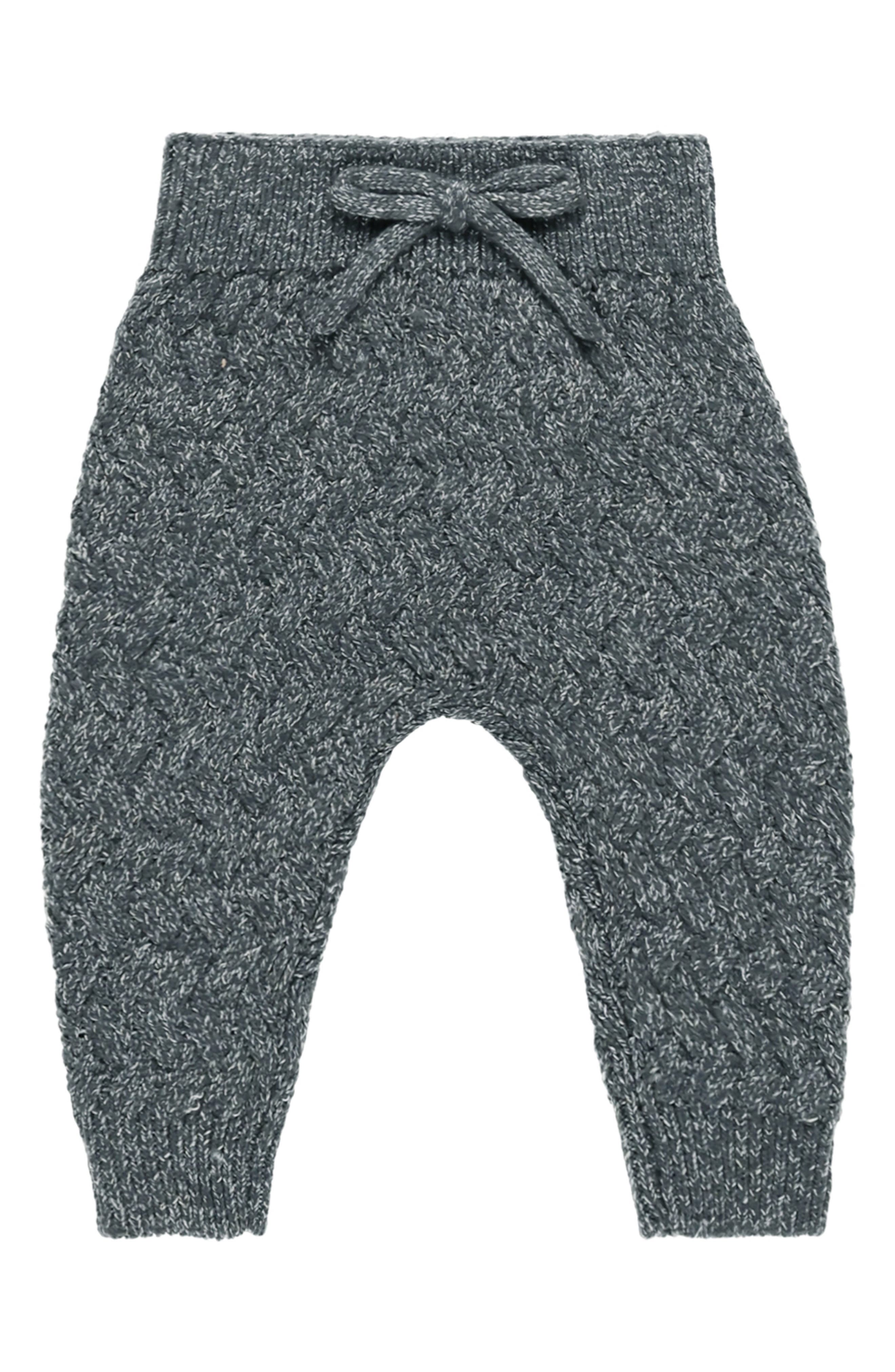 QUINCY MAE Organic Cotton & Linen Blend Knit Pants