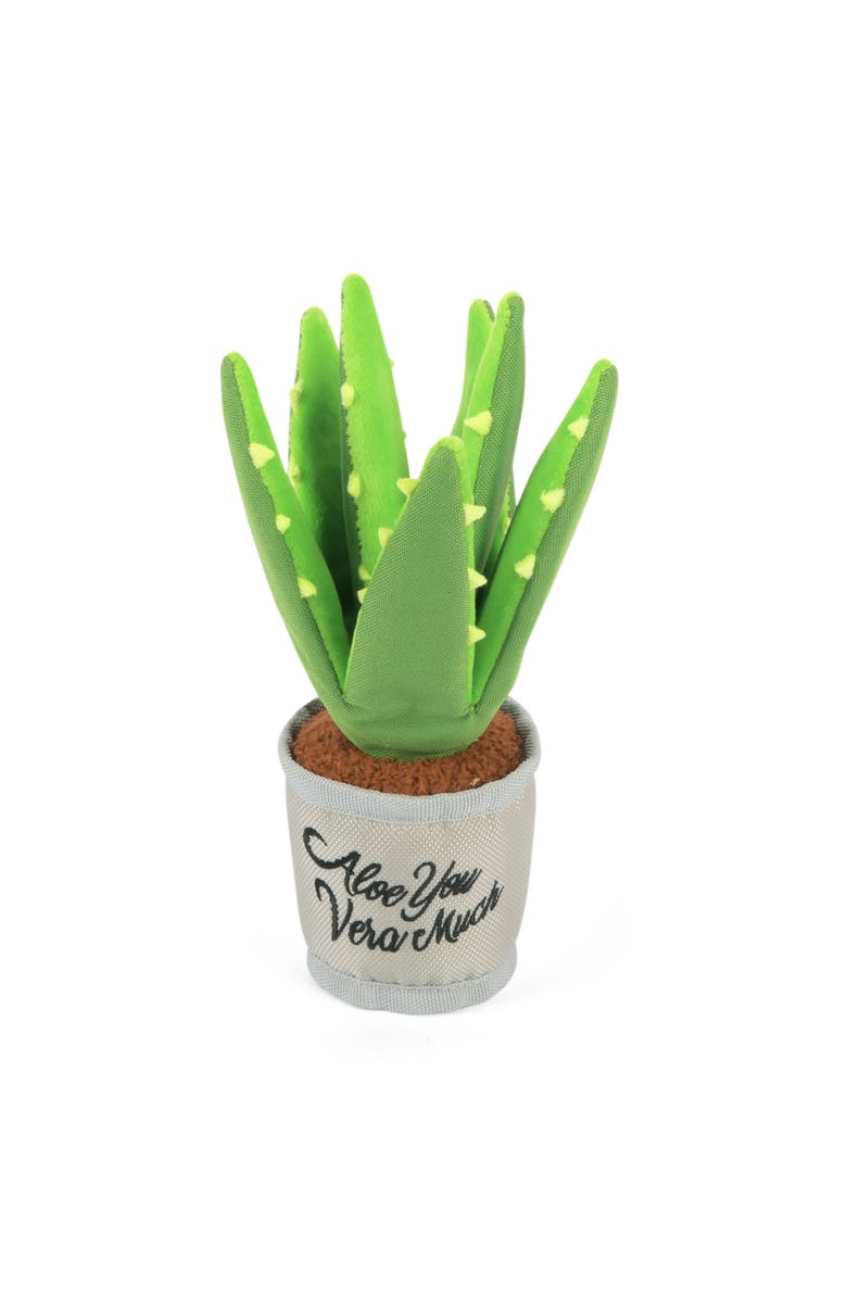 P.L.A.Y. Blooming Buddies Aloeve You Plant, Plush Dog Toy, Crinkle Leaves, Alternate, color, Multicolored