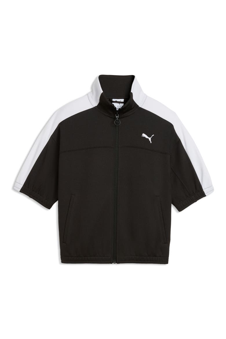 T7 Short Sleeve Track Jacket, Alternate, color, PUMA BLACK