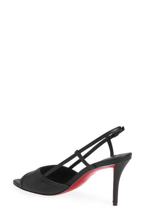 Christian Louboutin Miss Z Leather Red Sole Slingback Sandals In Black