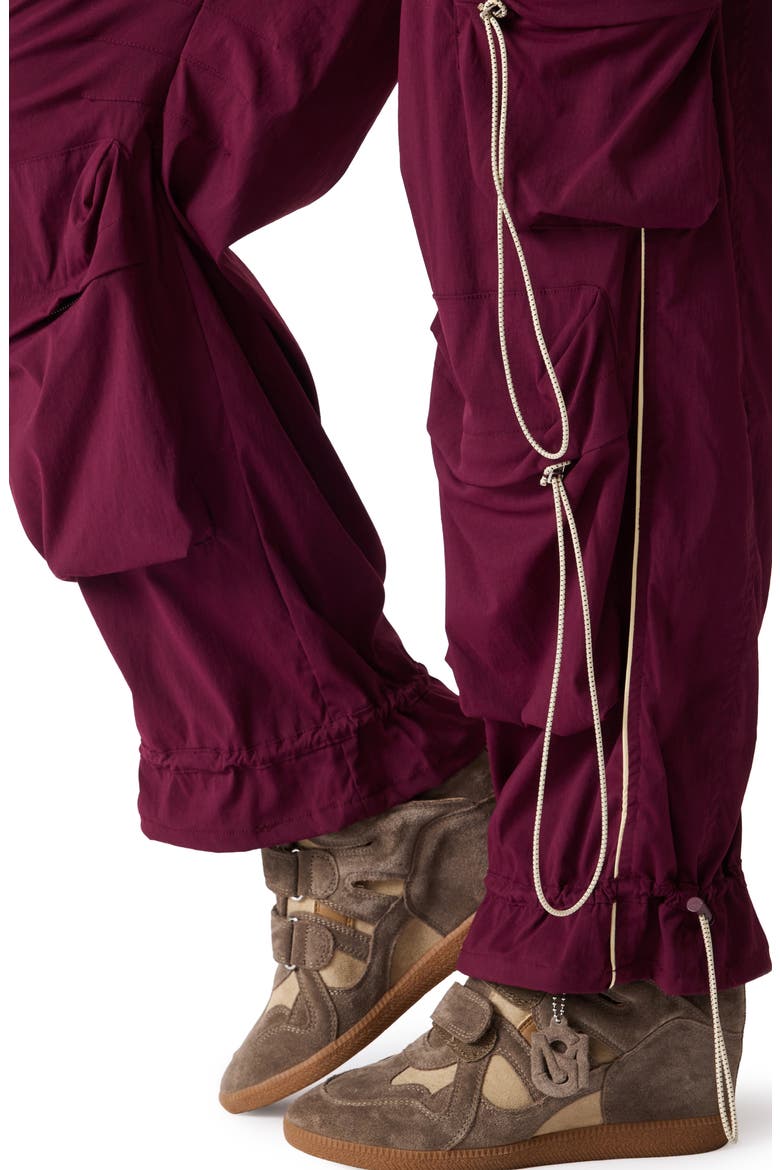 Jacey Wide Leg Cargo Pants, Alternate, color, DEEP FIG