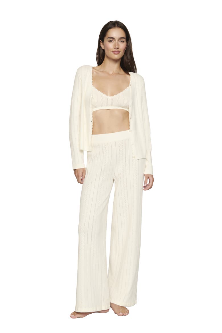 Pointelle Straight Leg Pants, Alternate, color, IVORY