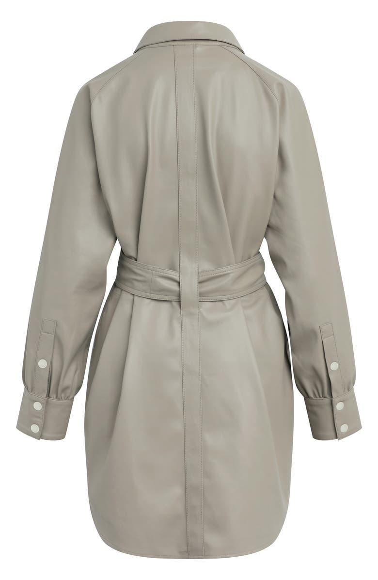 Hudson Jeans Long Sleeve Faux Leather Mini Shirtdress, Alternate, color,