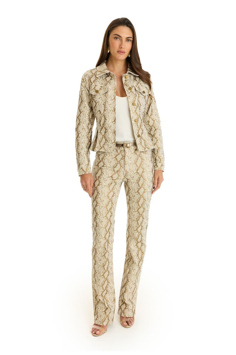 Bethanie Denim Jacket, Alternate, color, python