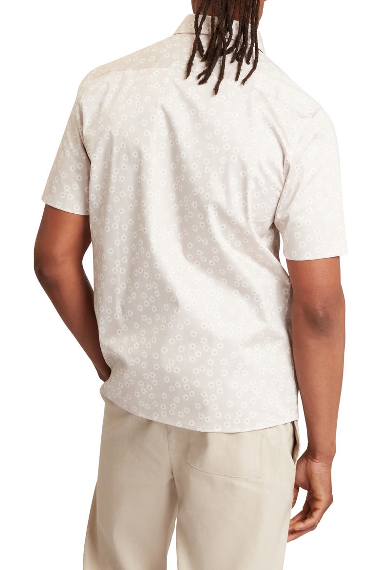 Afflek Short Sleeve Button-Up Shirt, Alternate, color, ECRU