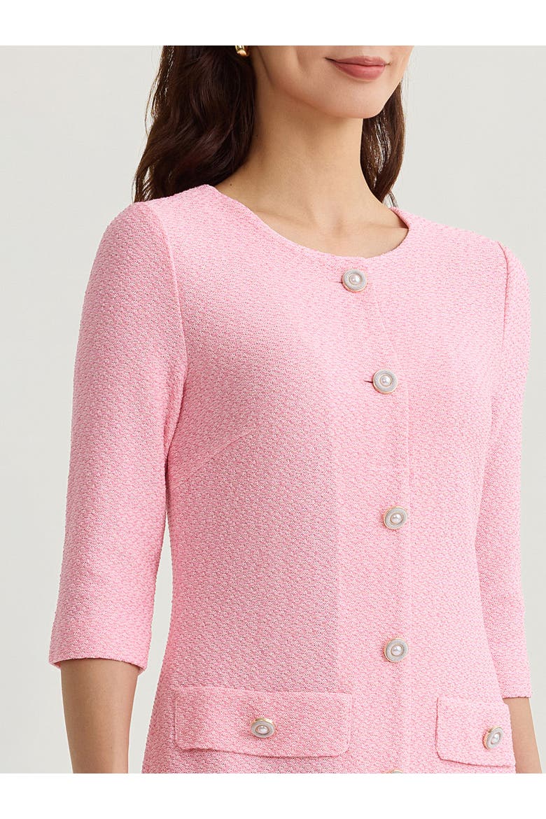 Tri-Color Tweed Knit Sheath Dress, Alternate, color, Pink