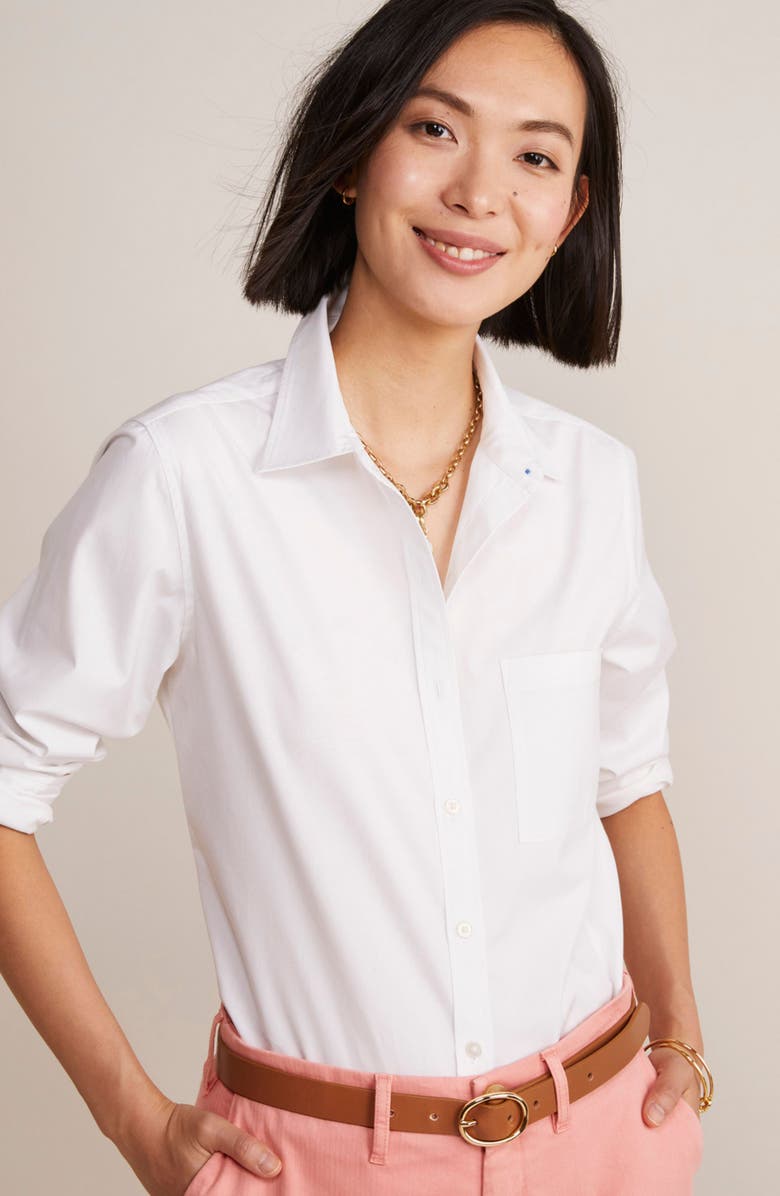 vineyard vines Stretch Cotton Button-Up Shirt, Alternate, color, White Cap