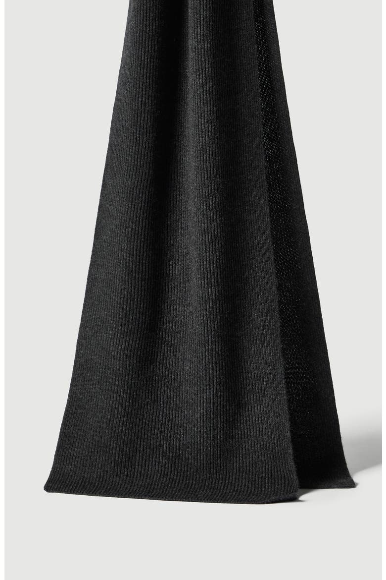 Cashmere English rib knit scarf, Main, color, Lignite Grey
