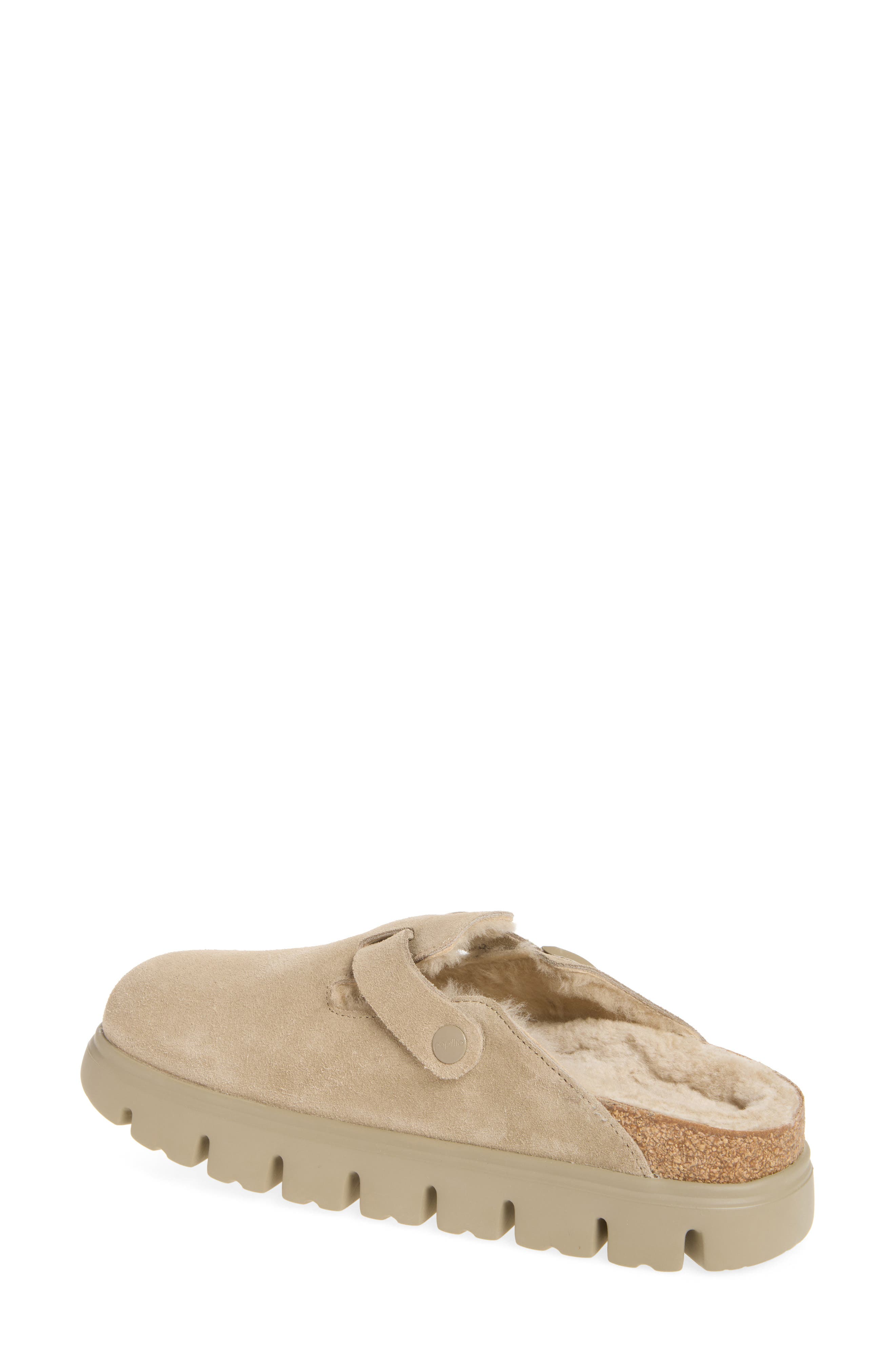 Boston Chunky Genuine Shearling Clog, Alternate, color, TAUPE/ SANDCASTLE