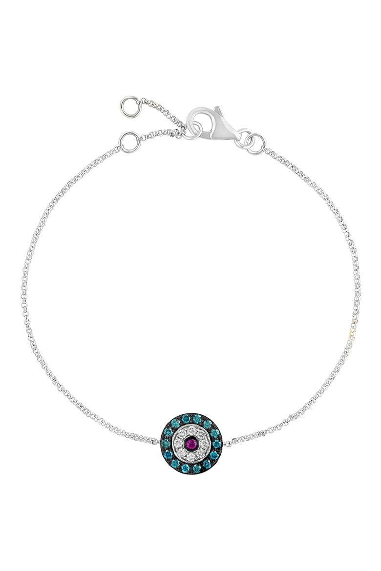 14K White Gold Ruby & Diamond Bracelet, Main, color, PINK