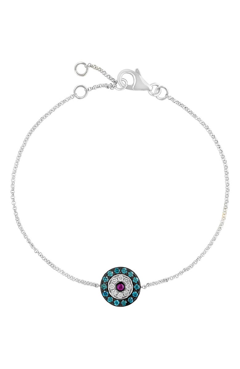 EFFY 14K White Gold Ruby & Diamond Bracelet, Main, color, 