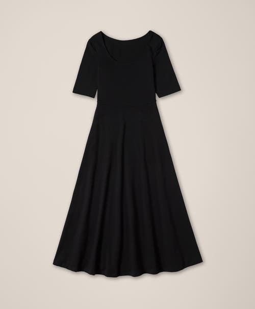 Pact Fit & Flare Signature Scoop Dress In Black