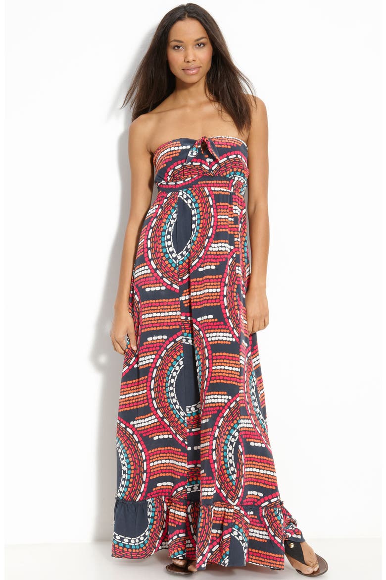 Strapless Maxi Dress, Main, color, SWIRL DOT PRINT