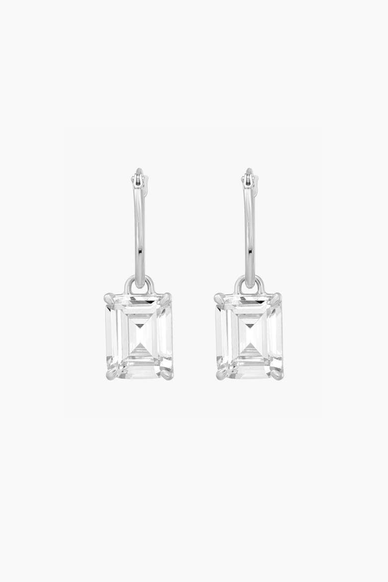 Sterling Silver 18k Gold Plated Lena Sparkle Earrings Statement Piece, Main, color, Silver