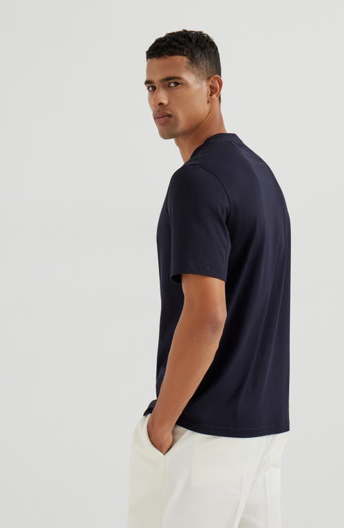 Brunello Cucinelli Double Layer Crewneck T-shirt Featuring Elegant Piping