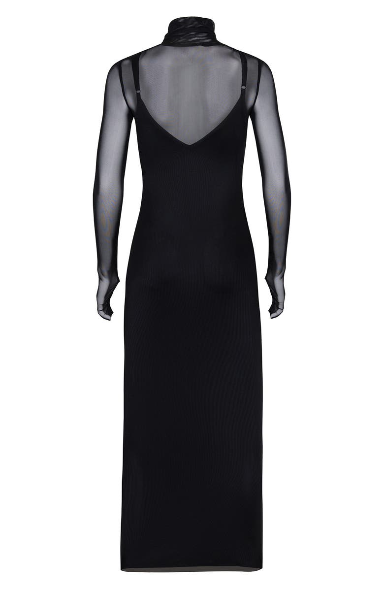 AFRM Shailene Sheer Long Sleeve Dress, Alternate, color,