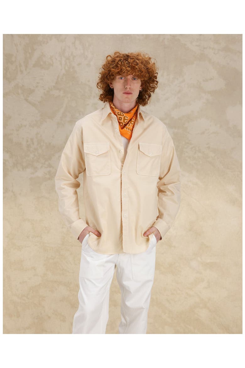 CPO Twill Cotton Overshirt, Alternate, color, MILK