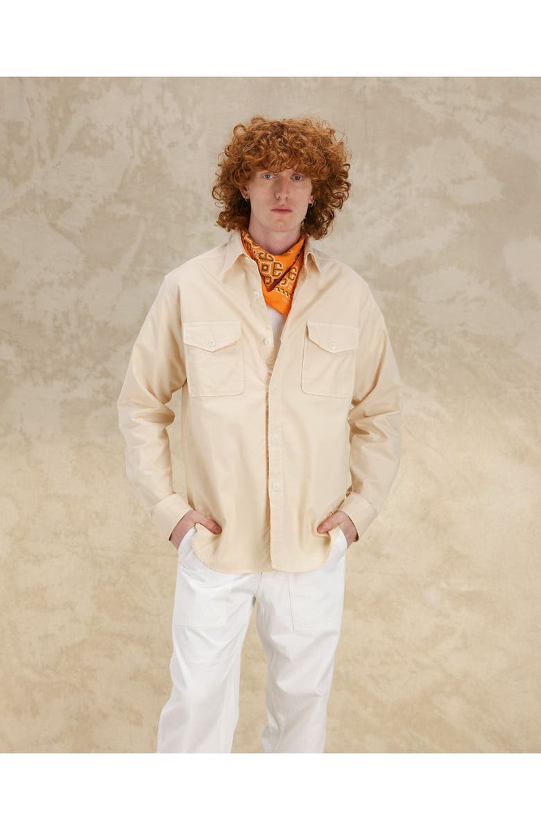 Fortela CPO Twill Cotton Overshirt, Alternate, color, Milk