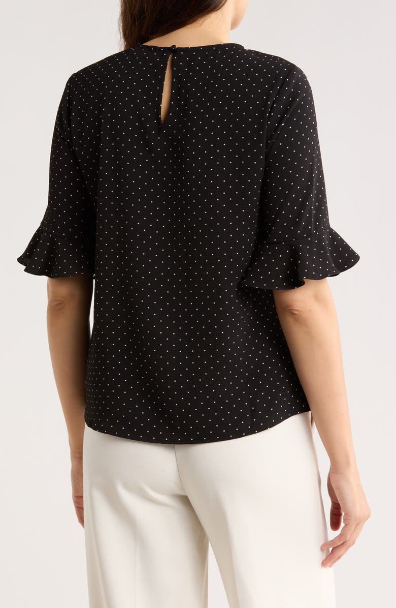 CeCe Ruffle Short Sleeve Top, Alternate, color, Rich Black