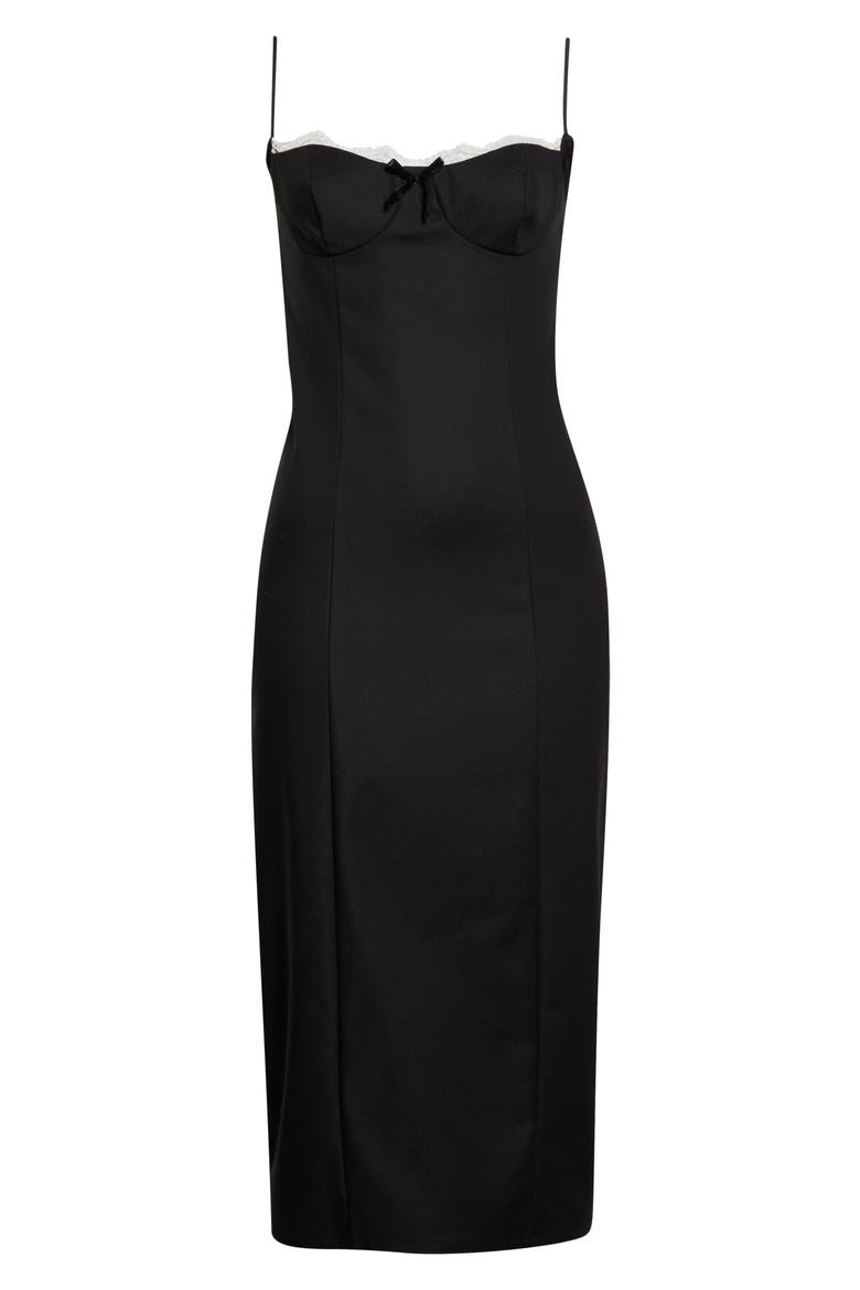 Bea Midi Cocktail Dress, Alternate, color, BLACK