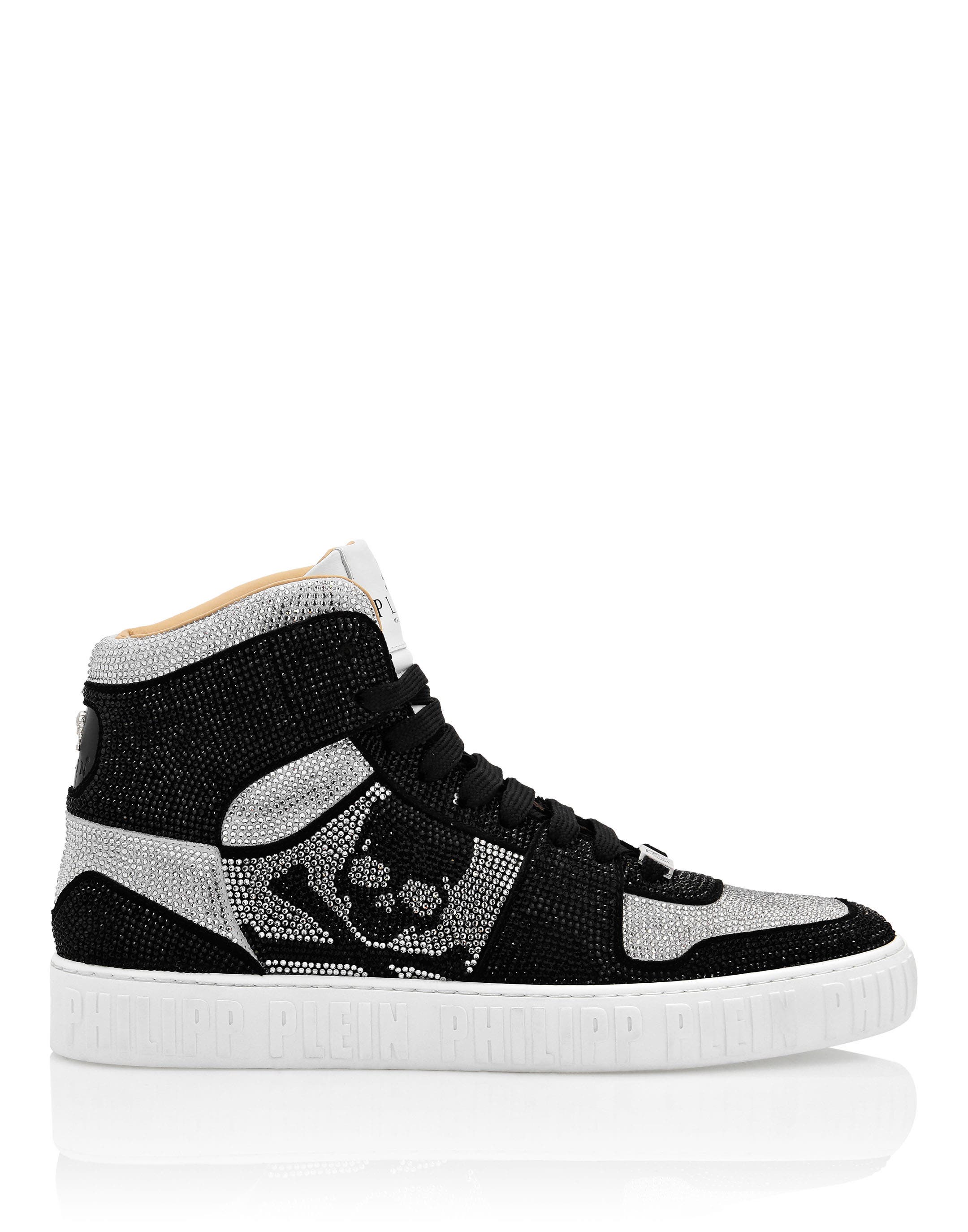 Hi-Top Sneakers Notorious Crystal Skull With Crystals Unisex, Alternate, color, black/crystal