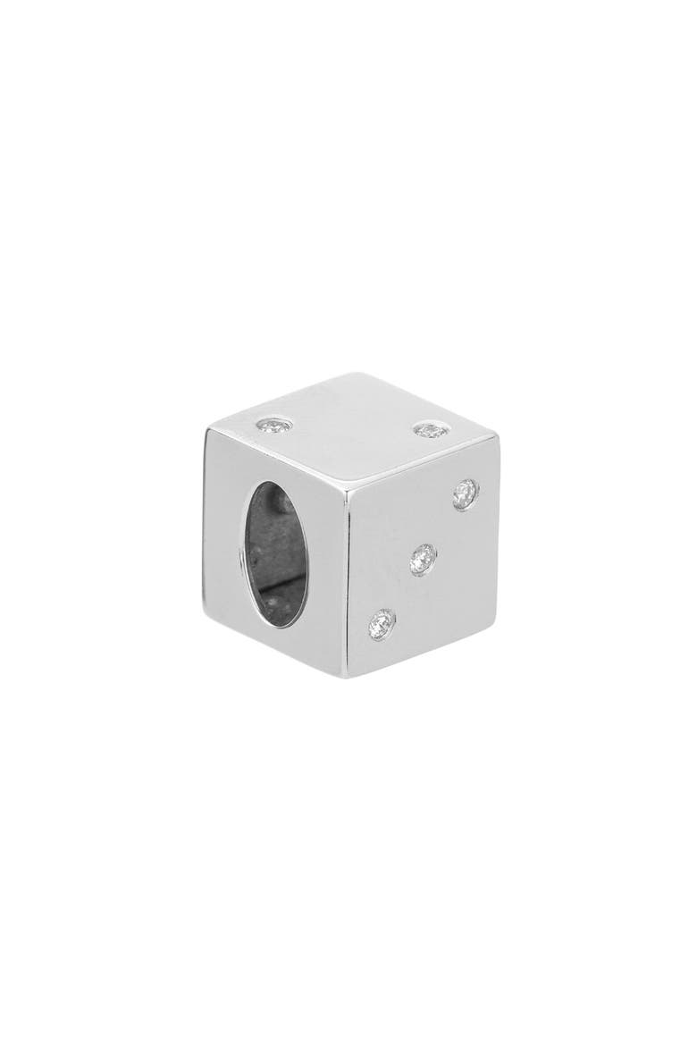 Diamond Dice Pendant, Main, color, STERLING SILVER