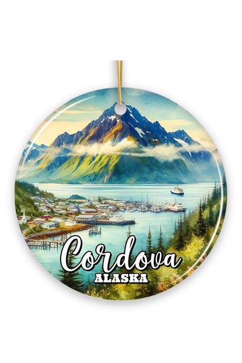 Cordova Alaska Northern Lights Ornament - Version 2