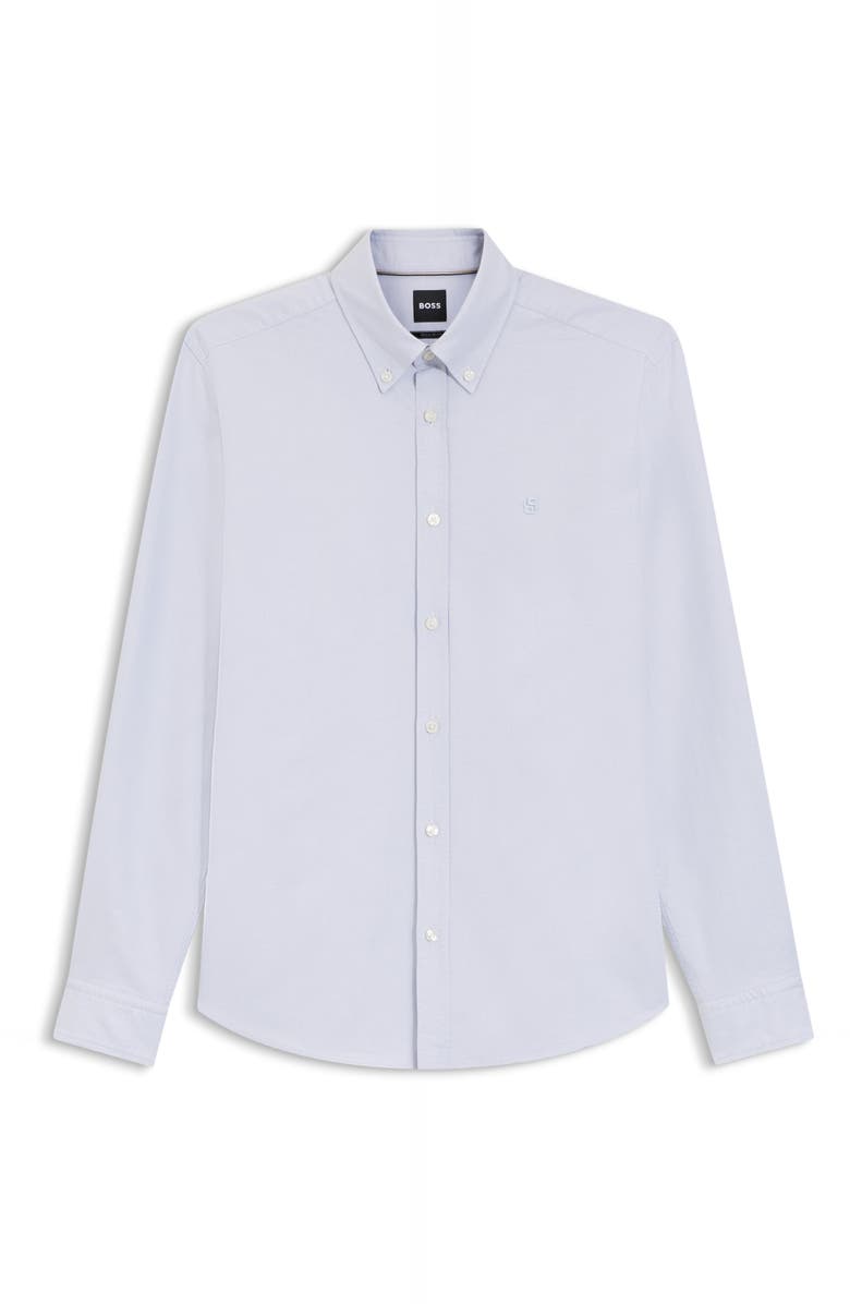 BOSS Liam Cotton Button-Up Shirt, Alternate, color, Light/ Pastel Purple