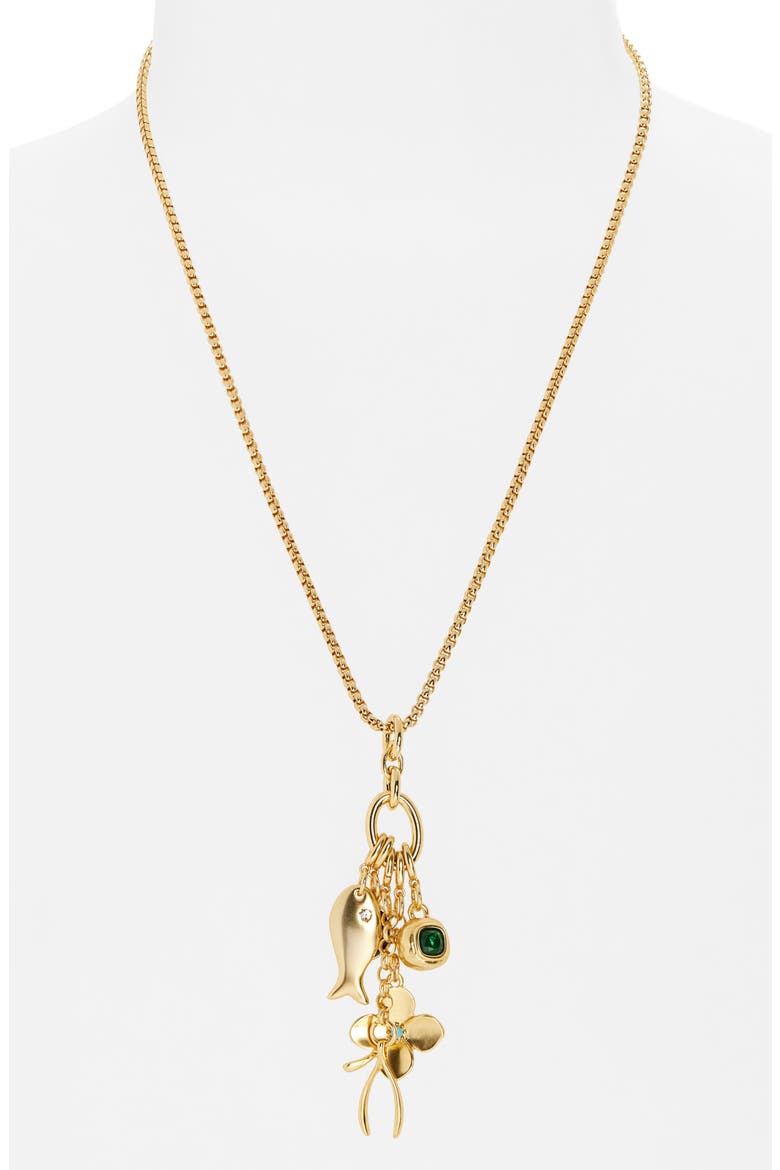 The Buona Fortuna Charm Pendant Necklace, Alternate, color, GOLD