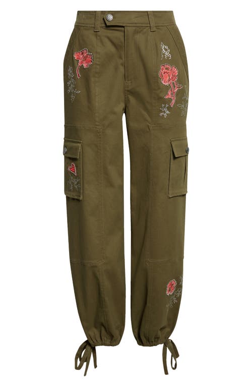 Cinq À Sept Desert Rose Zola Embrodiered Cargo Pants In Multi