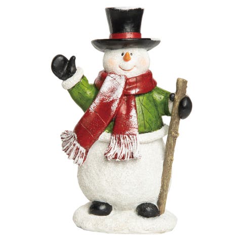 Resin Multicolored Christmas Jolly Snowman Decor