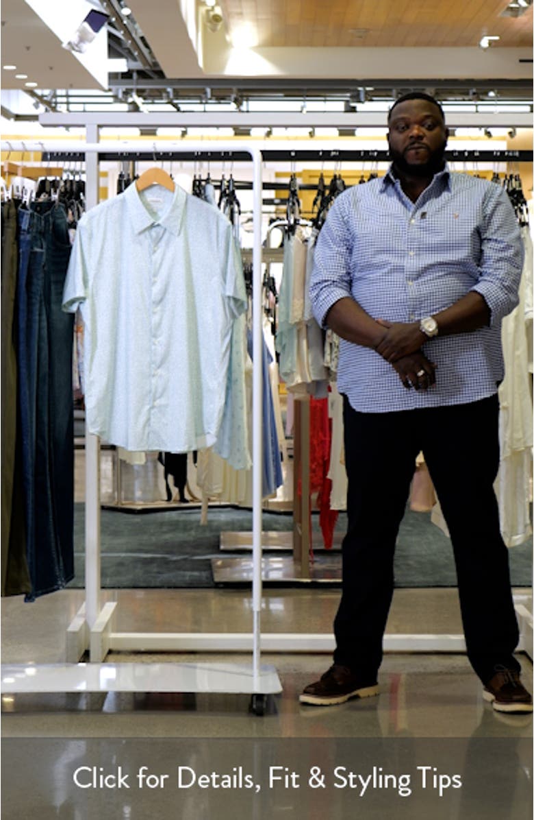 Vine Print Tech Short Sleeve Button-Up Shirt, sales video thumbnail