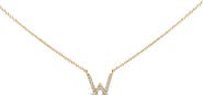 Haus of Brilliance 10K Yellow Gold Diamond Accent "A-Z" Block Initial Pendant Necklace