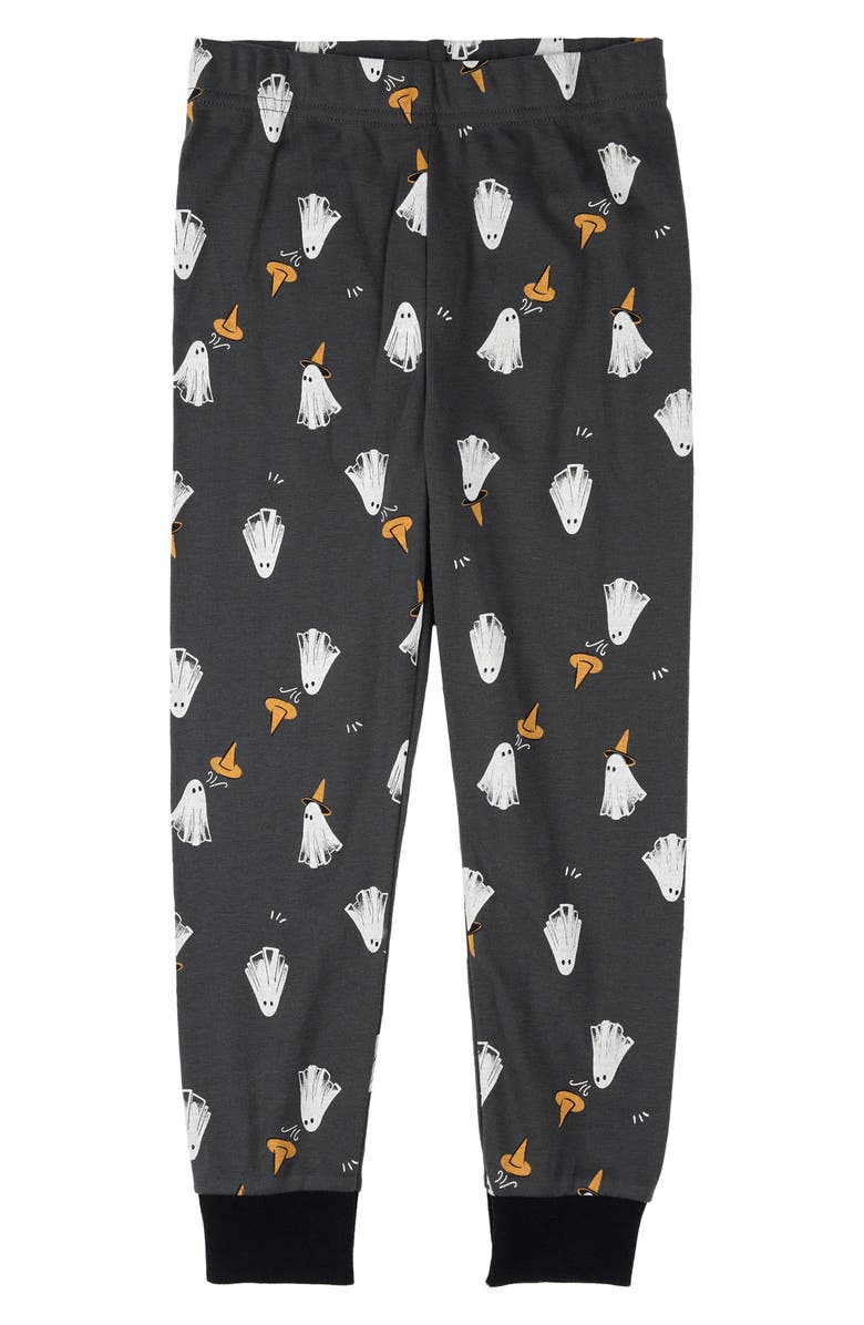 Petit Lem Kids' Fitted Two-Piece Pajamas & Socks Set, Alternate, color, Dark Grey